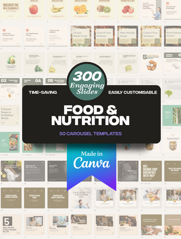 300 Slides: 50 Food & Nutrition Carousels Bundle